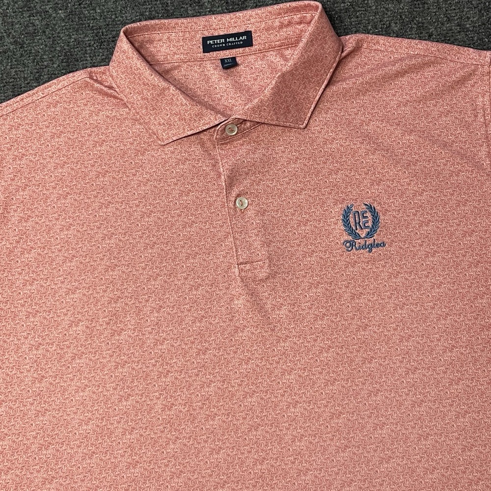 PETER MILLAR Crown Pink Espresso Martinis Performance Jersey Polo Shirt XXL